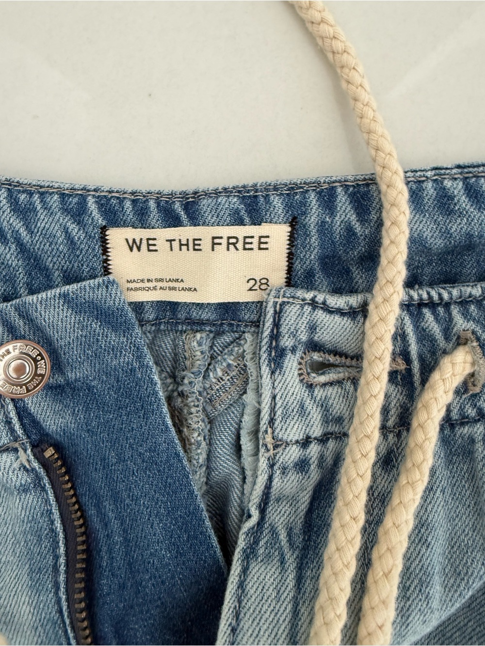 We The Free Light Blue Drawstring Denim Bermudas - Picture 3 of 3